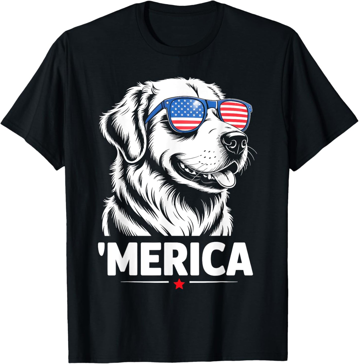 American Flag Patriotic Golden Retriever 4th Of July America T-Shirt