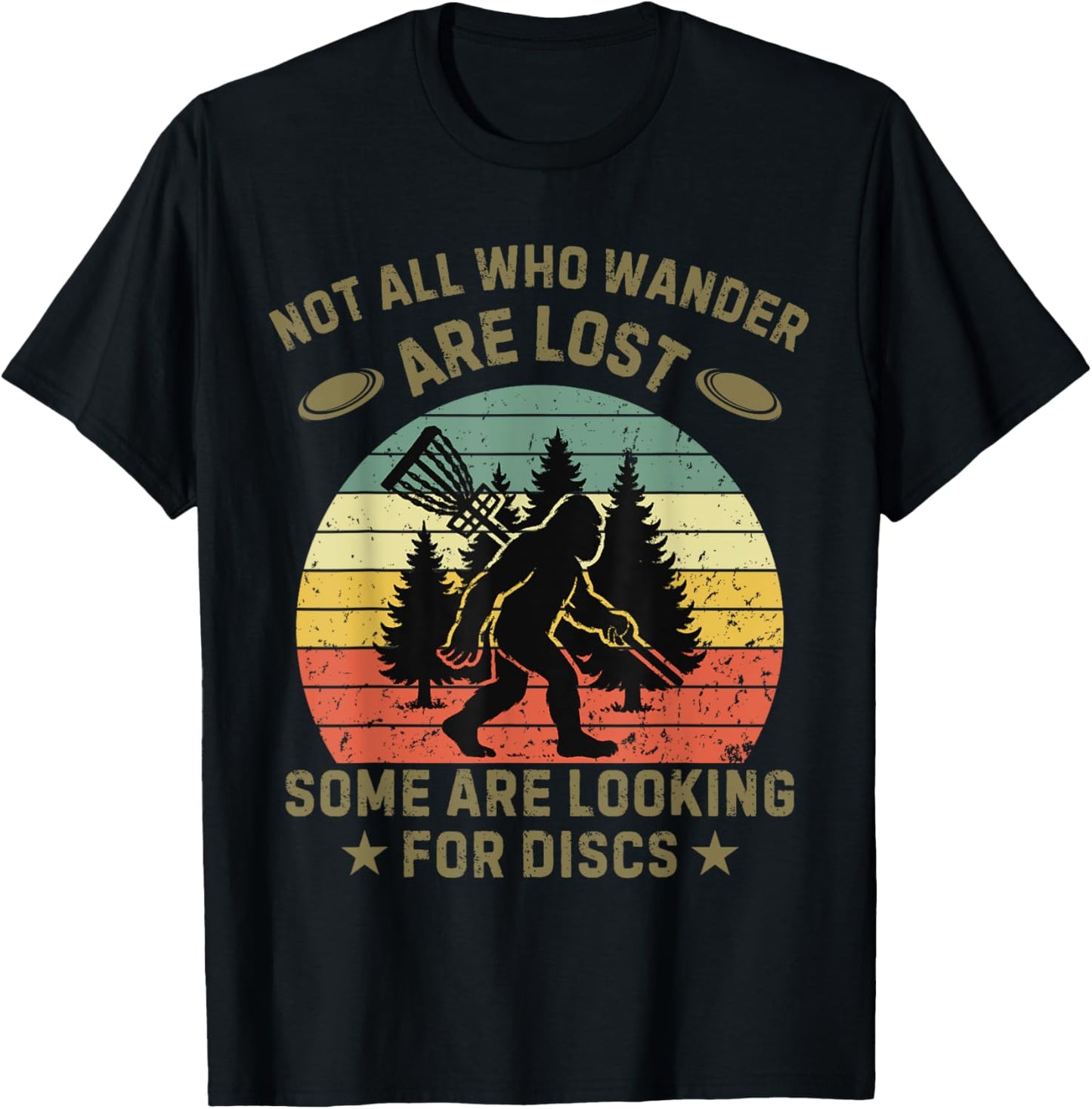 Disc Golf Sasquatch Vintage Funny Disc Golf T-Shirt