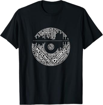 Detroit skyline record T shirt, Motown record t-shirt T-Shirt