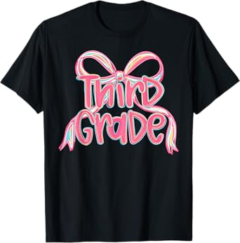 Third Grade Coquette Bow Back To School Teacher Kids T-Shirt