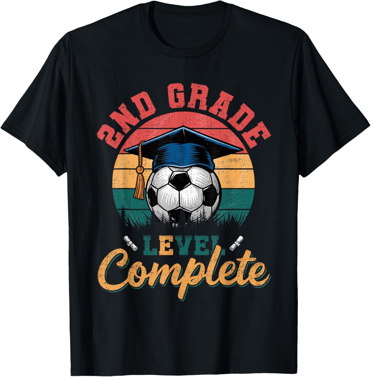 2nd Grade Level Complete Soccer Boy Girl Last Day Of School T-shirt by TeeBrew
