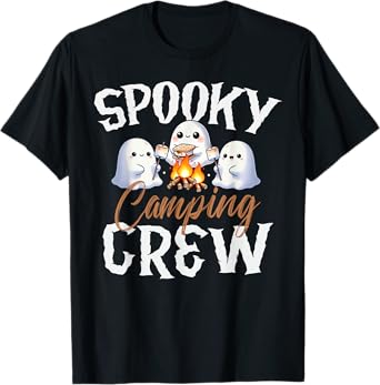 Spooky Camping Crew Halloween 2024 Campfire Happy Boo Ghost T-Shirt