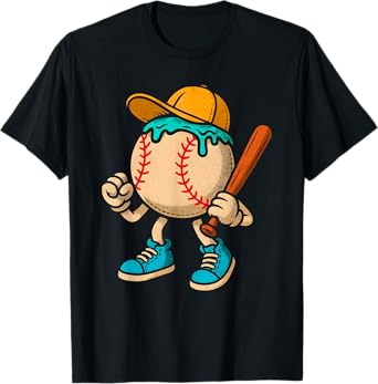 Ice Cream Drip Baseball Spots Baseball Drip For Girls & Boys T-Shirt