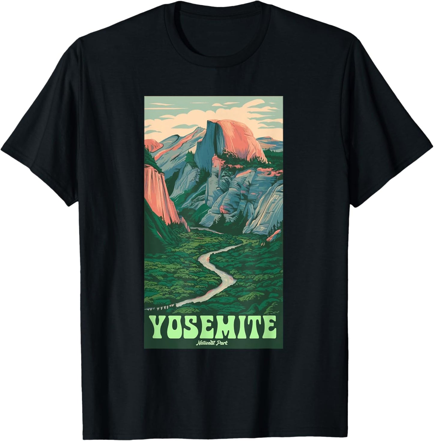 Yosemite National Park Vintage Half-Dome, Hiking Tunnel View T-Shirt