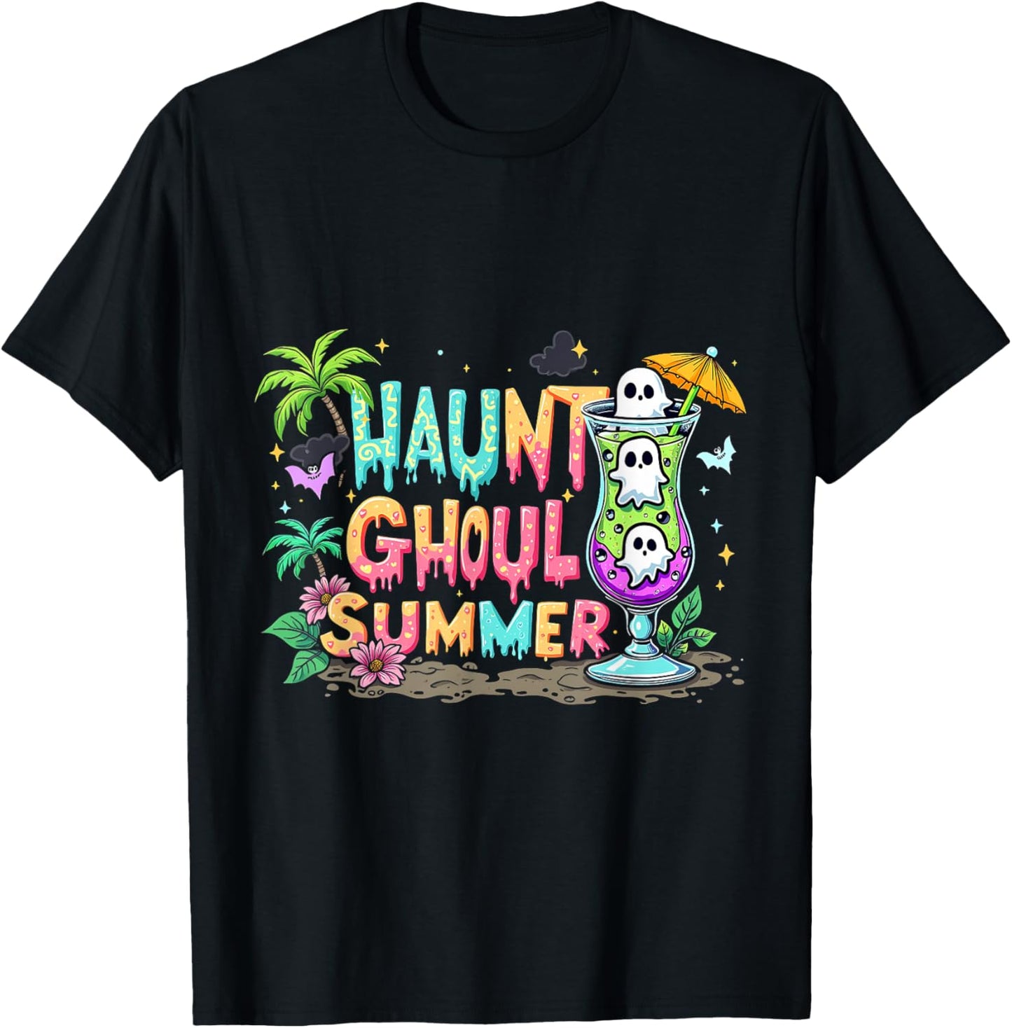 Hot Ghoul Summer Funny Summerween Vibes Skeleton Ice Cream T-shirt