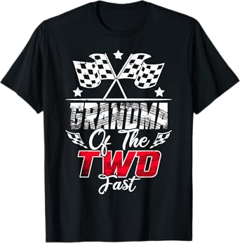 Grandma Of The Two Fast Second Birthday Racing Car Family T-Shirt