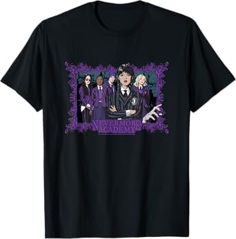 Wednesday Nevermore Academy Students Group Shot T-Shirt