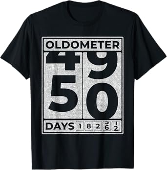 Oldometer 50 Funny 50th Birthday Gift 50 Year Old T-Shirt