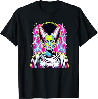 Bride of Frankenstein Bride Vibrant Classic Halloween Horror T-Shirt