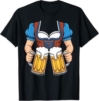 Oktoberfest Barmaid Dirndl Beer Mug Bavarian Party Women T-Shirt