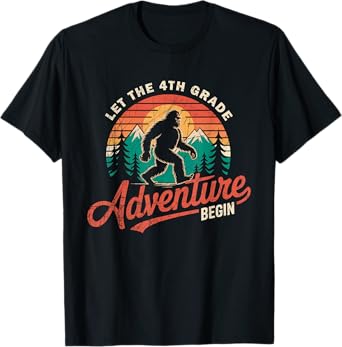 Let The 4th Grade Adventure Begin Bigfoot Back To School T-Shirt