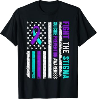 Suicide Prevention Support Fight Stigma Suicide Awareness T-Shirt