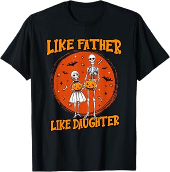 Skeleton Father Daughter Matching Halloween Costume T-Shirt