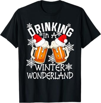 Drinking Christmas Shirt DRINKING IN A WINTER WONDERLAND T-Shirt