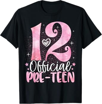 12 Official Pre-Teen 12th Birthday Girl 12 Year Old T-Shirt