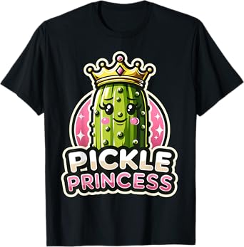 Pickle Princess Cute Cucumber Art For Girls Women T-Shirt