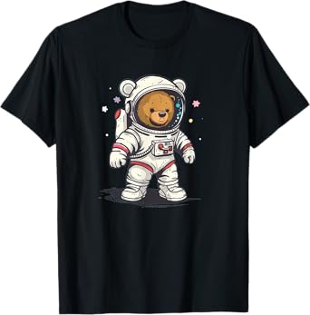 Funny Space Teddy Costume for Bear and Astronaut Lovers T-Shirt