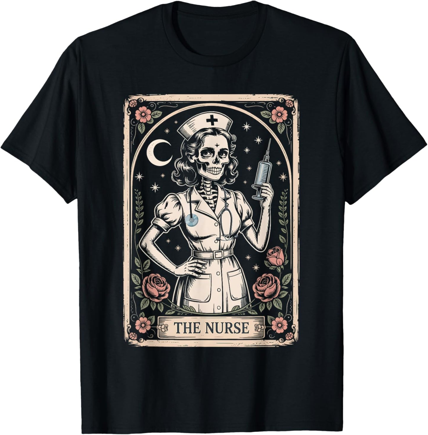 The Nurse Tarot Card Funny Skeleton Nursing Nurse RN LPN NP T-Shirt