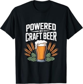 Powered by Craft Beer Hops Barley Pint T-Shirt