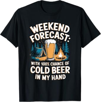 Cold Beer Camping Mountain Graphic T-Shirt