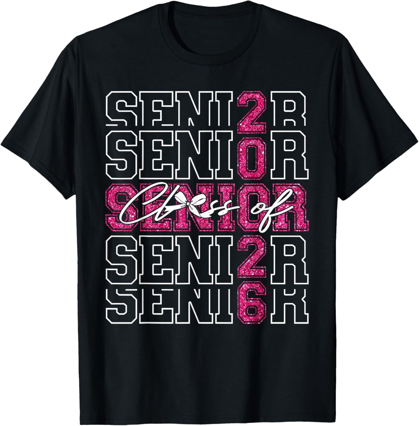 Senior 2026 Class of 2026 Coquette Pink Bow Graduation 2026 T-Shirt
