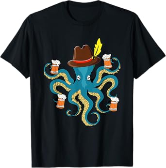 German Octopus Oktoberfest Funny Bavarian Festival Men Women T-Shirt