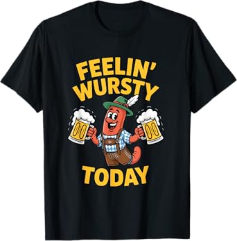 Oktoberfest Beer Men On My Wurst Behavior Funny German T-Shirt