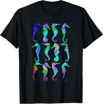 Tie Dye Sea Fish Aquarium Underwater Ocean Animal Seahorse T-Shirt