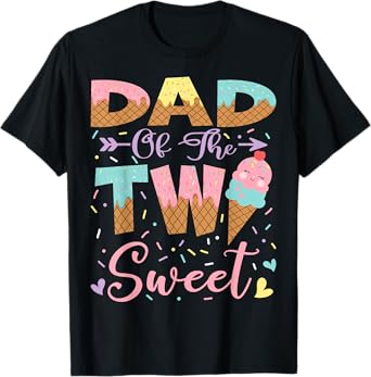 Dad Of The Two Sweet 2Nd Birthday Summer Ice Cream T-Shirt