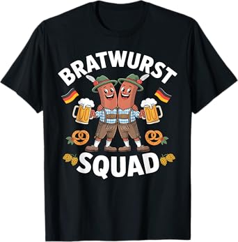 Funny Bratwurst Squad Oktoberfest Matching Outfit 2025 T-Shirt