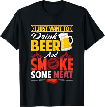 Pitmaster Shirt Gift Tee Drink Beer Smoke Meat BBQ Smoking T-Shirt