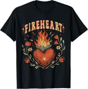 Vintage Fire-heart T-Shirt