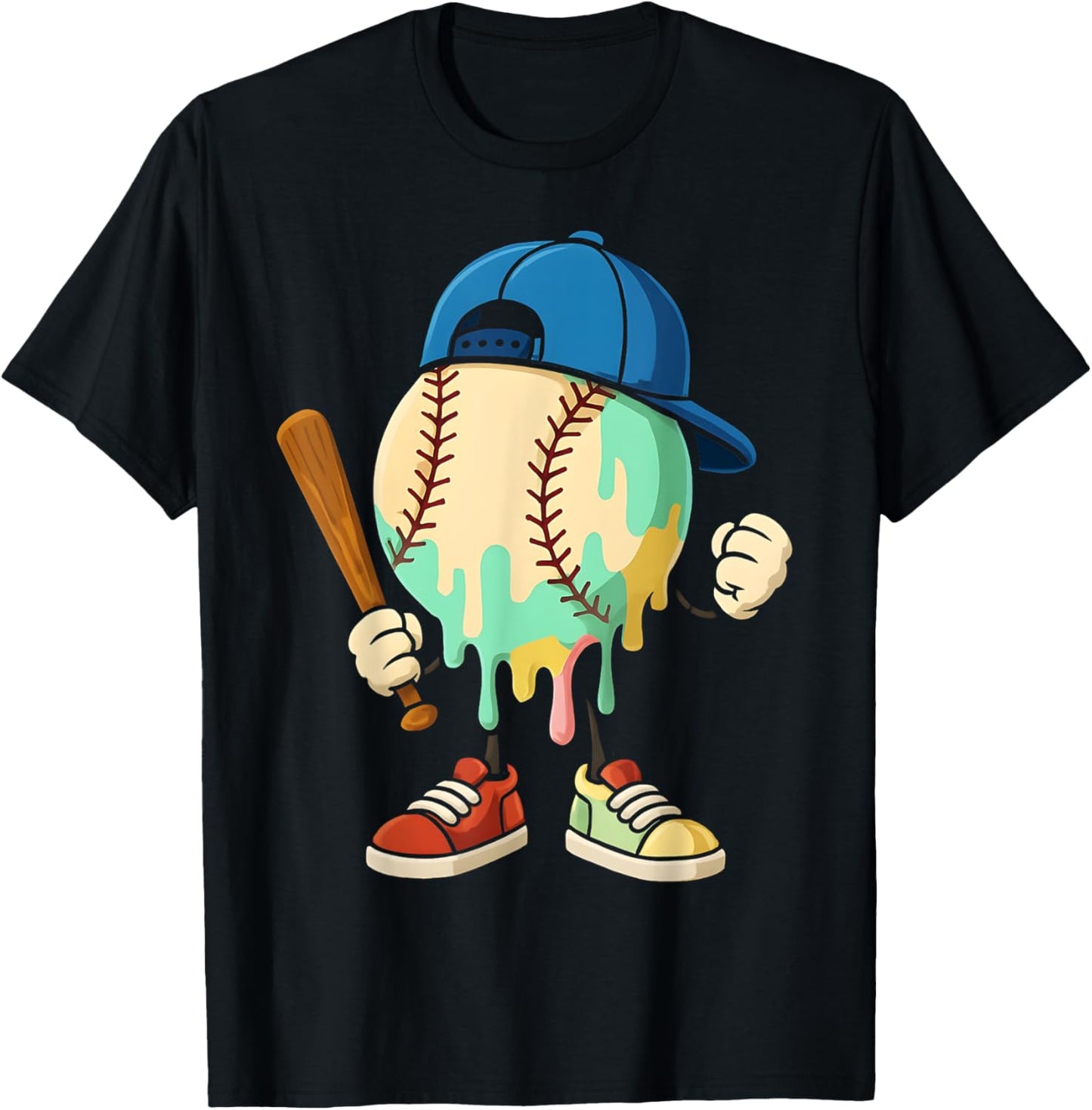 Ice Cream Drip Baseball Sports Baseball Drip For Boys T-shirt by TeeBrew