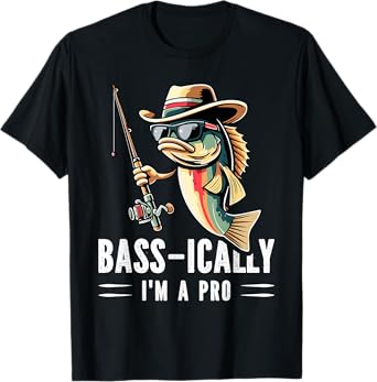 Bass-ically, I'm a Pro Bass Fishing Apparel for Men Kids T-Shirt