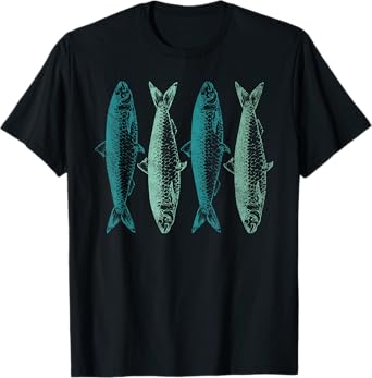 Vintage Sardine Fish Art Canned Sardines Lover T-Shirt