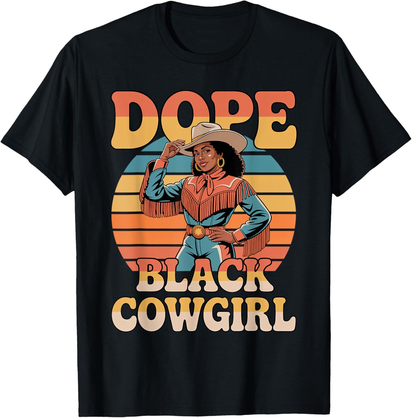 Dope Black Cowgirl – Rodeo Melanin Western Country Women T-Shirt