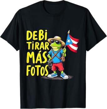 Debi Tomar Mas Fotos Rana Turista Camara Bandera Viaje T-Shirt