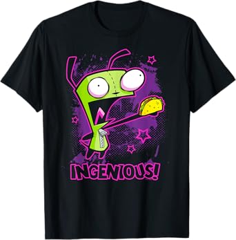 Invader Zim Ingenious Taco Gir Y2K Cartoon T-Shirt