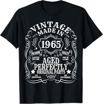 60th Birthday Man Woman 60 Years 1965 Decorative Funny Gift T-Shirt