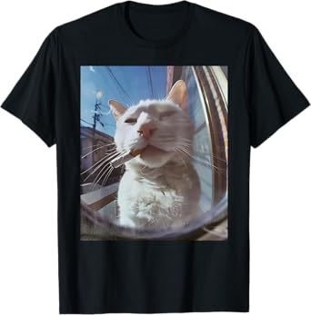Funny Smoking Cat Meme T-Shirt for Men Women
