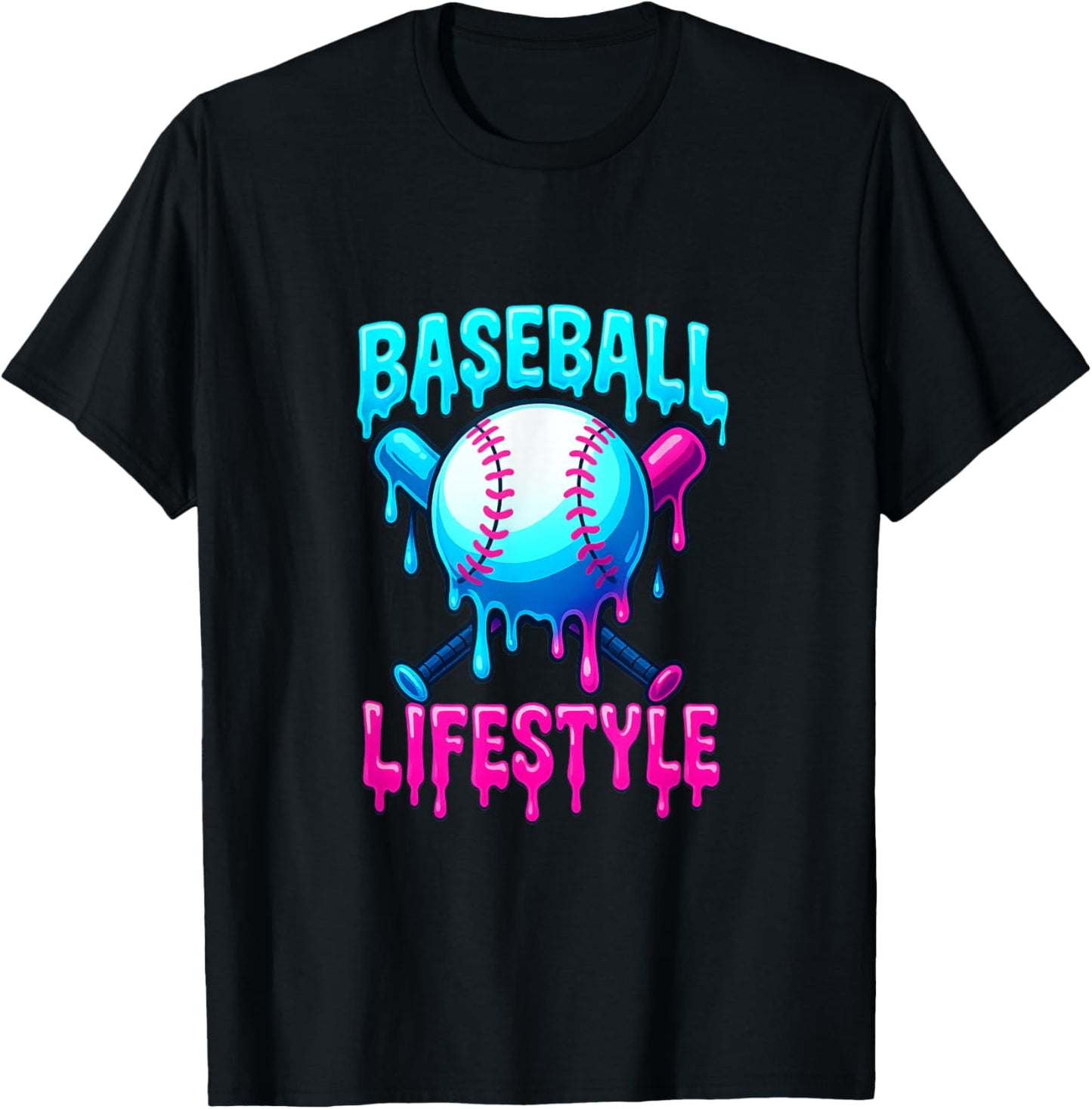 Baseball Shirt Baseball Drip Lifestyle Boys Pink Purple T-Shirt