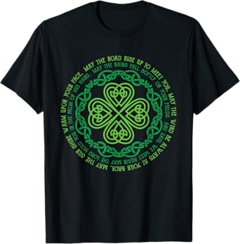 Irish Blessing Celtic Knot & 4-Leaf Clover Luck T-Shirt