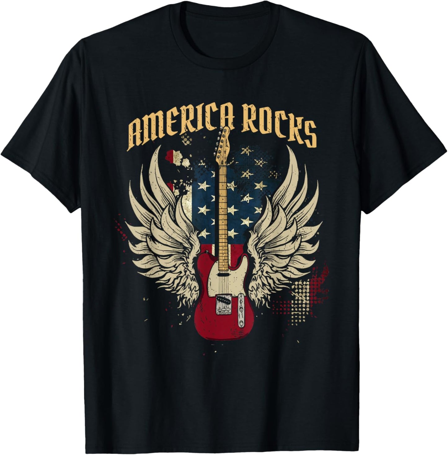 Guitarist Guitar American Flag 4th Of July Patriotic T-Shirt