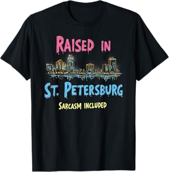 Funny St. Petersburg Florida Night Skyline Vintage T-Shirt
