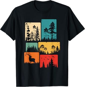 Trees Wildlife Nature Outdoor Vintage Forest T-Shirt