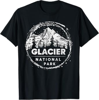Glacier - US National Park Vintage Men Women Kids Retro T-Shirt
