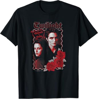 Twilight Saga Movies Edward and Bella Love with Roses T-Shirt