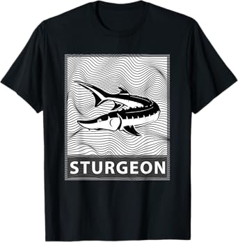 Sturgeon Fish Fisherman T Shirt - Art / Modern Design T-Shirt