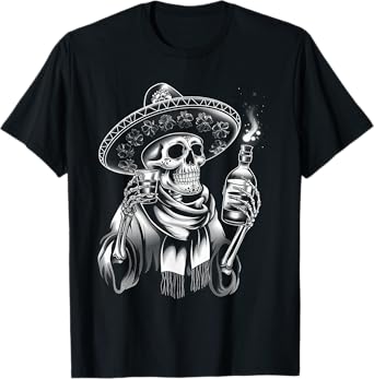 Mexico Vintage Skeleton Tequila Dia De Los Muertos Mexican T-Shirt