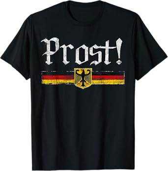 Oktoberfest Drinking Men Women Vintage German Flag Prost T-Shirt